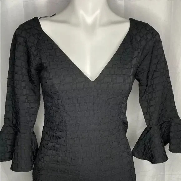Kerry Xie Pasadena Black Dress V Neck - Picture 2 of 10